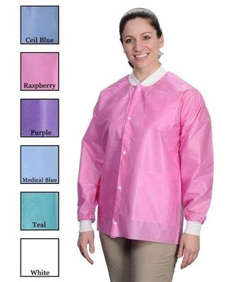 Disposable Lab Jackets Hip Length Reusable Scrub Jacket Lab Coat Unisex with Dust-Proof V601
