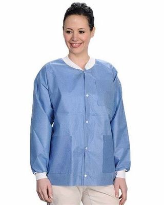 Disposable Lab Jackets Hip Length Reusable Scrub Jacket Lab Coat Unisex with Dust-Proof V601