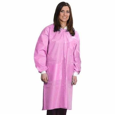 45GSM SMS Dental Breathable Unisex Disposable Lab Jackets with Open Front and Collar