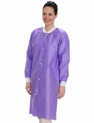 45GSM SMS Dental Breathable Unisex Disposable Lab Jackets with Open Front and Collar
