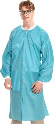 45GSM SMS Dental Breathable Unisex Disposable Lab Jackets with Open Front and Collar