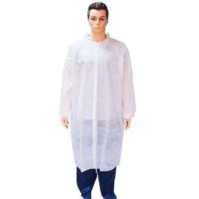 Collar Single Collar or Double Collar Disposable Lab Coat White No Pockets