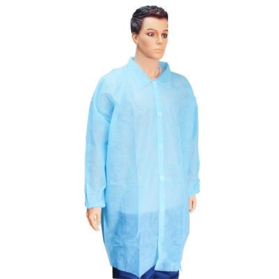 Sky Blue Lab Coats for Adults PPE Spp SMS 45GSM Splash-Proof Painting with Mao Collar