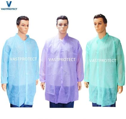 Disposable Jacket Lab Coat with Label Accessories and Open Fronted Structure from PPE