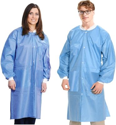 Disposable Jacket Lab Coat with Label Accessories and Open Fronted Structure from PPE