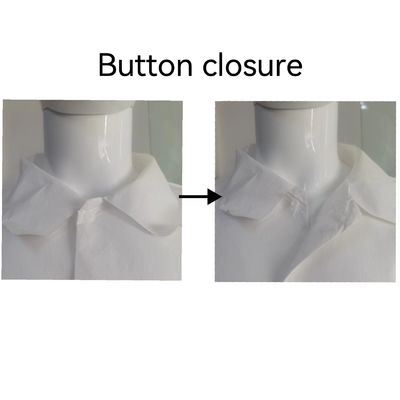 Unisex Disposable White Polypropylene Work Gowns With Elastic Wrists And Hook Loop Fasteners
