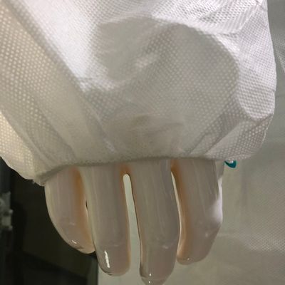 400 Micro-Porous Tyvek White Lab Coat with No Pockets Elastic Wrists and Snap Front