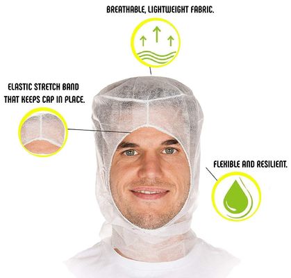 Free Sample Polypropylene Non-Woven PP Disposable Hair Net Bouffant Caps with Elastic Edge