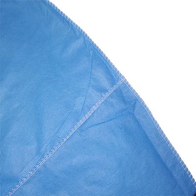 SMS Disposable Non-Woven Fabric Blue Isolation Gown with Soft Material M/L/XL Size