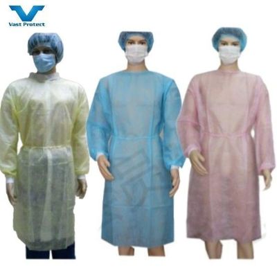 Closure Ties at Back of Neck and Waist Adult Isolation Gown with AAMI Level1/2/3