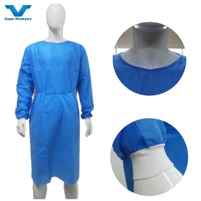 Adequate Inventory Nonwoven Isolation Gown Soft Anti-Static Gown with Knitted Cuffs