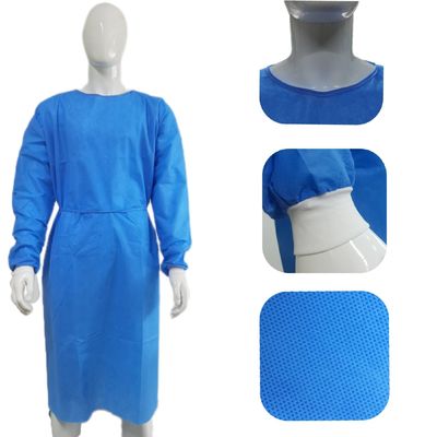 Level 1/2/3 Disposable SMS Blue Isolation Gowns Reinforced Tie Attachment Anti-Static