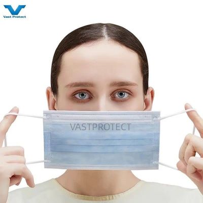 Blue Disposable Dust Mask with ISO13485 Certificate Earloop Typeiir 3ply Face Mask