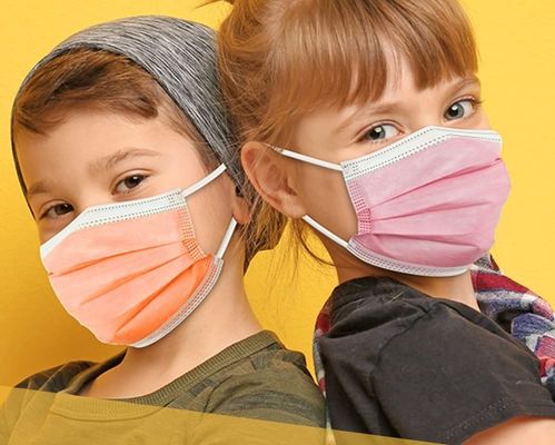 Non Sterilization 3 Layer Earloop Disposable Face Mask for Kids Teens 14.5*9.5 Cm