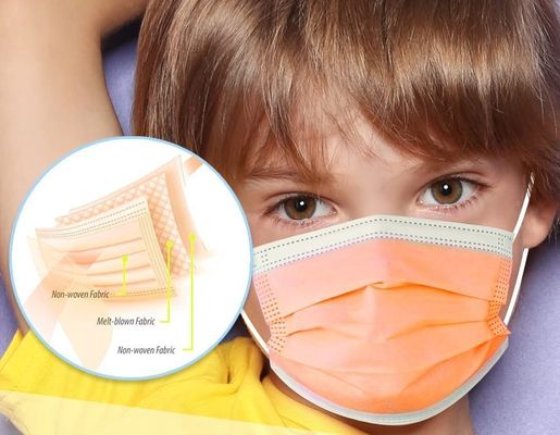 Non Sterilization 3 Layer Earloop Disposable Face Mask for Kids Teens 14.5*9.5 Cm