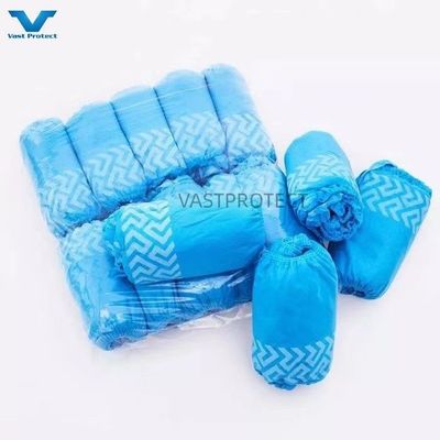 Customizable Labs Disposable PP 10-30g Elastic Blue Anti-Slip Printed Shoe Cover for Labs