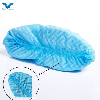 Customizable Labs Disposable PP 10-30g Elastic Blue Anti-Slip Printed Shoe Cover for Labs