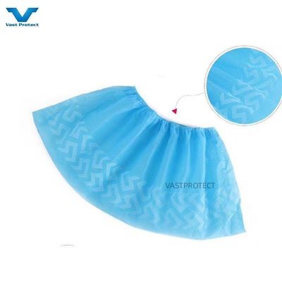 Customizable Labs Disposable PP 10-30g Elastic Blue Anti-Slip Printed Shoe Cover for Labs