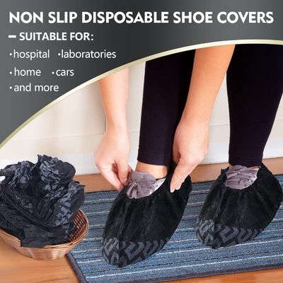 Black Non-Woven Fabric Breathable PE Cloth Slip Resistant Disposable Boot Shoes Cover