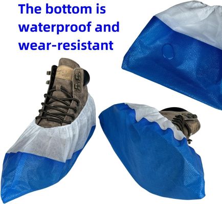 Cleaning Blue and White V206 Heavy Duty PP CPE Waterproof Disposable Foot Shoe Cover