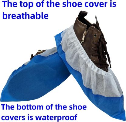 Cleaning Blue and White V206 Heavy Duty PP CPE Waterproof Disposable Foot Shoe Cover