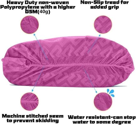 Logo Printing Anti-Static Non-Skid Disposable Shoe Cover for Machine or Hand Made