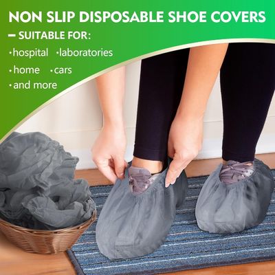 ISO Certified Disposable PP PE CPE Shoe Cover in Blue White Green Red Grey Pink Black