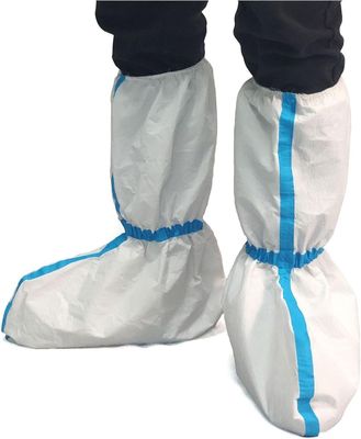 Disposable Boot Cover Dustproof Sterile Micro-Porous Sf White With Blue Line 15*39cm