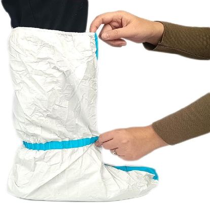 Disposable Boot Cover Dustproof Sterile Micro-Porous Sf White With Blue Line 15*39cm