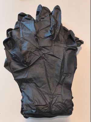 Disposable Black Nitrile Examination Gloves Sizes S M L XL 9 Inch Aql 1.5 for Gardening